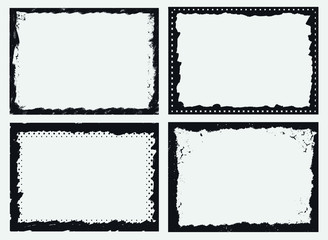Set of grunge frames.Grunge dirty backgrounds.