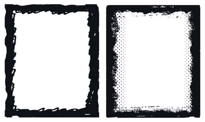 Set of grunge border frames.Dirty backgrounds.