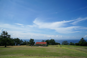 Fototapeta na wymiar 和歌山県串本町潮岬の望楼の芝