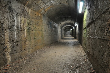 Fototapeta premium underground tunnel in the city of Rijeka. World War II tunnel