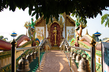 A beautiful view of buddhist temple Wat Saeng Kaew at Chiang Rai, Thailand.