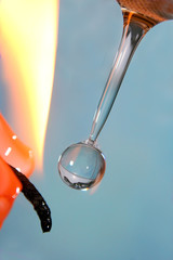 Play with drops of water and fire. 