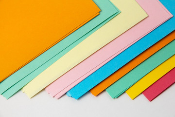 multi-colored sheets of paper