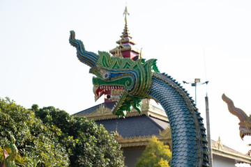 A beautiful view of buddhist temple Wat Saeng Kaew at Chiang Rai, Thailand.