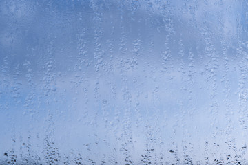 Blurred natural water drop window textured glass .
