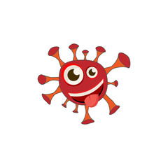 Coronavirus mad emoticon flat icon. isolated illustration element