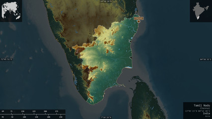 Tamil Nadu, India - composition. Relief © Yarr65