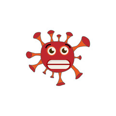 Coronavirus afraid emoticon flat icon. isolated illustration element