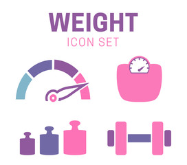 Weight Fitness Icon Set Isolated Icons