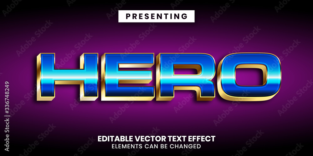 Poster editable text effect - shiny modern game style