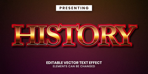 Editable text effect classical history style