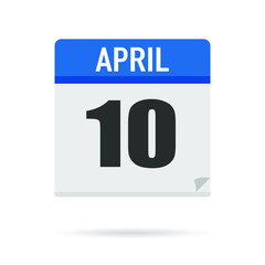 Blue Calendar icon flat style. Date, day, month. Vector illustration background for reminder, app, UI, event, holiday, office document and logo. isolated object and symbol. from year collection