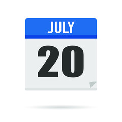 Blue Calendar icon flat style. Date, day, month. Vector illustration background for reminder, app, UI, event, holiday, office document and logo. isolated object and symbol. from year collection