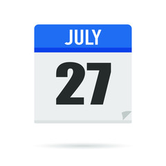 Blue Calendar icon flat style. Date, day, month. Vector illustration background for reminder, app, UI, event, holiday, office document and logo. isolated object and symbol. from year collection