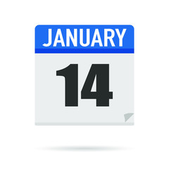 Blue Calendar icon flat style. Date, day, month. Vector illustration background for reminder, app, UI, event, holiday, office document and logo. isolated object and symbol. from year collection