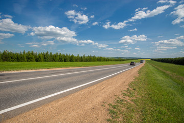 Fototapeta premium highway in the countryside on a sunny day