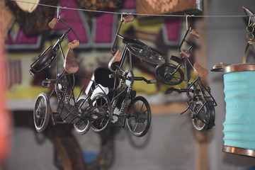 Plakat Cycle Toy In Indian Market stock photos 