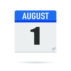 Blue Calendar icon flat style. Date, day, month. Vector illustration background for reminder, app, UI, event, holiday, office document and logo. isolated object and symbol. from year collection