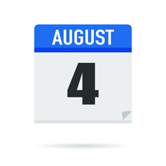 Blue Calendar icon flat style. Date, day, month. Vector illustration background for reminder, app, UI, event, holiday, office document and logo. isolated object and symbol. from year collection