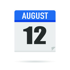 Blue Calendar icon flat style. Date, day, month. Vector illustration background for reminder, app, UI, event, holiday, office document and logo. isolated object and symbol. from year collection