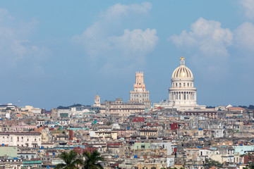 Fototapeta na wymiar Panorama of Historic shoreline of Havana, Cuba.
