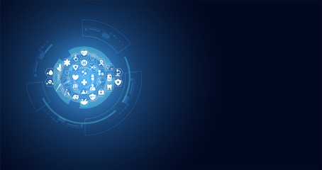 Abstract health medical science healthcare icon digital technology science concept modern innovation