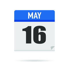 Blue Calendar icon flat style. Date, day, month. Vector illustration background for reminder, app, UI, event, holiday, office document and logo. isolated object and symbol. from year collection