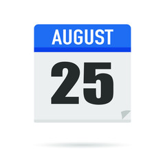 Blue Calendar icon flat style. Date, day, month. Vector illustration background for reminder, app, UI, event, holiday, office document and logo. isolated object and symbol. from year collection