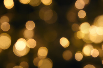 Christmas and Happy new year on blurred bokeh with snowfall banner background