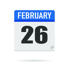 Blue Calendar icon flat style. Date, day, month. Vector illustration background for reminder, app, UI, event, holiday, office document and logo. isolated object and symbol. from year collection