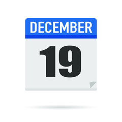 Blue Calendar icon flat style. Date, day, month. Vector illustration background for reminder, app, UI, event, holiday, office document and logo. isolated object and symbol. from year collection