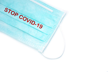 Medical mask Surgical mask with rubber ear straps surgical mask to cover the mouth and nose concept healthcare protective virus Covid-19,Coronavirus,Sars disease,SARS-CoV-2 disease.