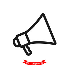 speaker vector icon, megaphone icon in trendy flat design