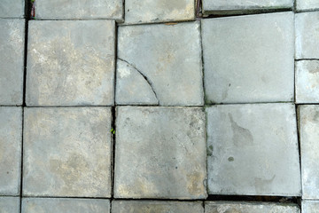 Top View of Broken Footpath Background.