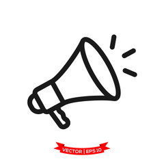 speaker vector icon, megaphone icon in trendy flat design