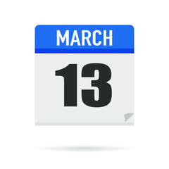 Fototapeta premium Blue Calendar icon flat style. Date, day, month. Vector illustration background for reminder, app, UI, event, holiday, office document and logo. isolated object and symbol. from year collection