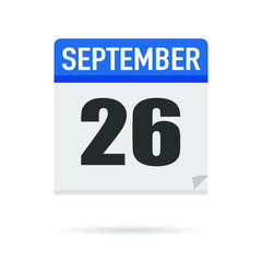 Blue Calendar icon flat style. Date, day, month. Vector illustration background for reminder, app, UI, event, holiday, office document and logo. isolated object and symbol. from year collection