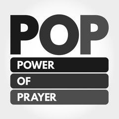 POP - Power Of Prayer acronym, concept background