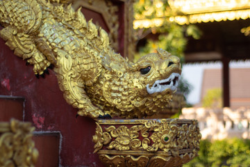 A beautiful view of buddhist temple Wat Saeng Kaew at Chiang Rai, Thailand.