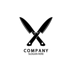 The crossed knives icon. Knife and chef, kitchen symbol. Flat illustration