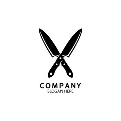 The crossed knives icon. Knife and chef, kitchen symbol. Flat illustration