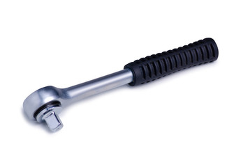 Ratchet wrench tool on white background isolation