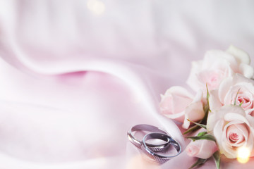 Wedding satin background, Spring rose
