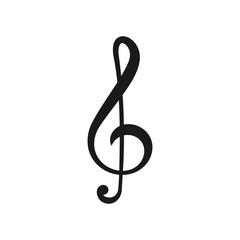 music note icon in trendy flat style
