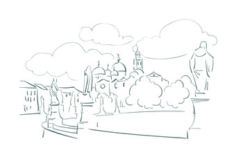 Padua Italy Europe vector sketch city illustration line art