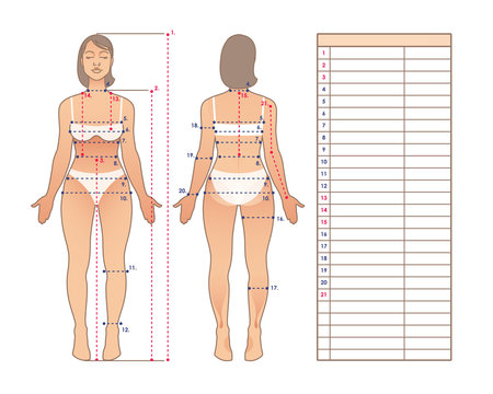 Size Chart Women Images – Browse 1,322 Stock Photos, Vectors, and