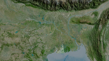 West Bengal, India - outlined. Satellite © Yarr65