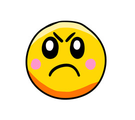 Cartoon Stylized Angry Emoticon
