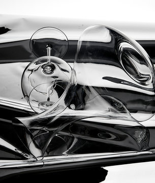 Close up of carafe and wine glass