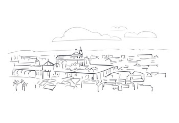 Cordoba Spain Europe vector sketch city illustration line art